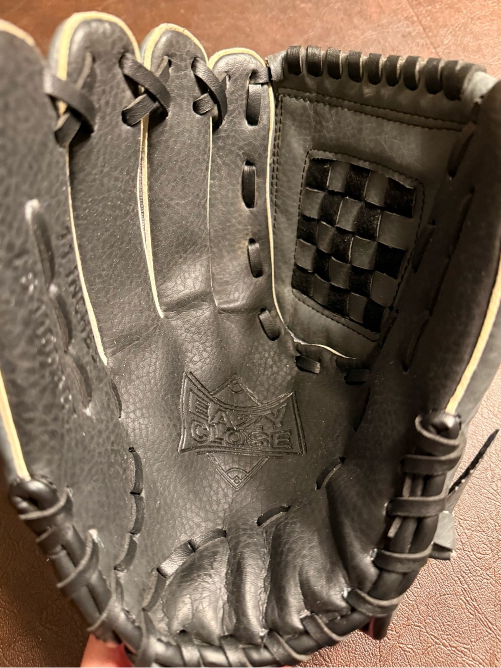 Adidas Youth Lefty Black Eazy Close Leather Baseball Glove